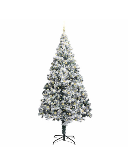 Albero di Natale con luci a corde decorative Bianco 300 cm PVC