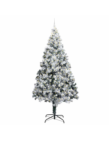 Albero di Natale con luci a corde decorative Bianco 300 cm PVC