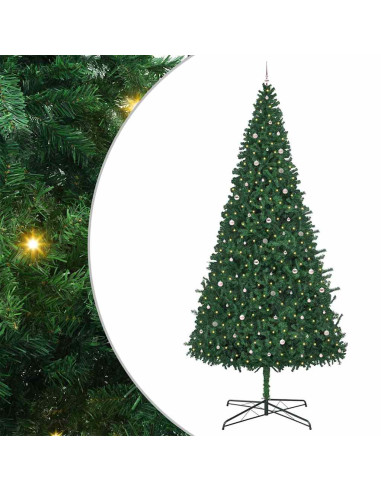 Albero di Natale con luci a corde decorative Verde 400 cm PVC