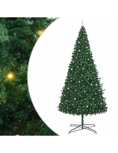 Albero di Natale con luci a corde decorative Verde 400 cm PVC