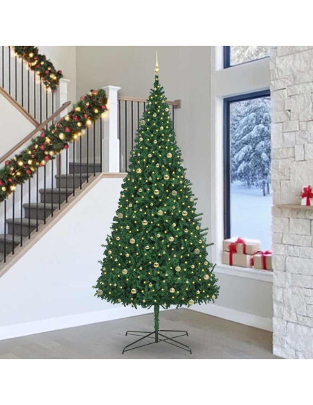 Albero di Natale con luci a corde decorative Verde 400 cm PVC