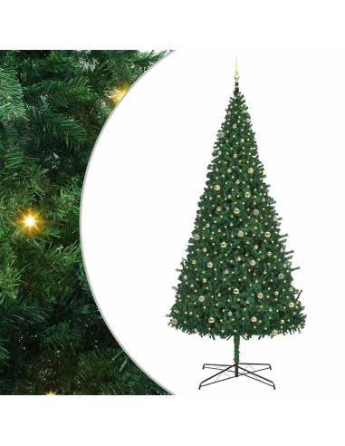 Albero di Natale con luci a corde decorative Verde 400 cm PVC