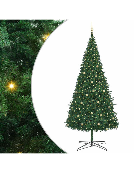 Albero di Natale con luci a corde decorative Verde 400 cm PVC