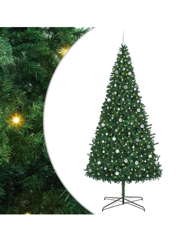Albero di Natale con luci a corde decorative Verde 400 cm PVC