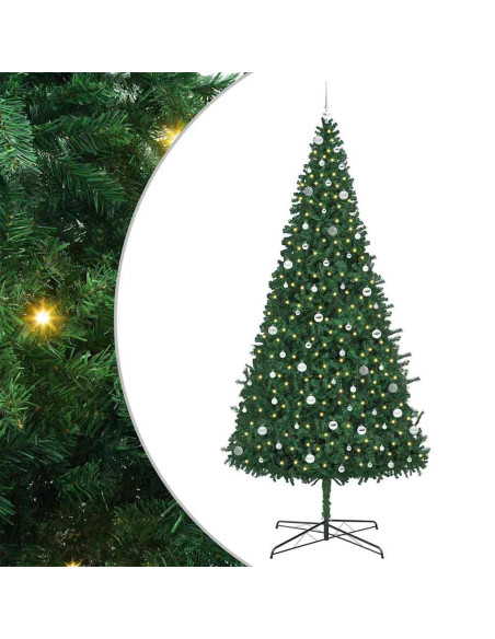 Albero di Natale con luci a corde decorative Verde 400 cm PVC
