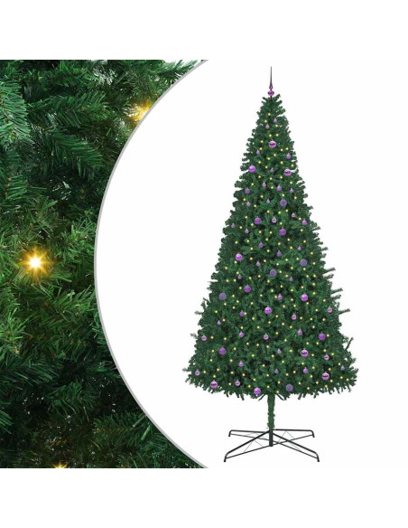 Albero di Natale con luci a corde decorative Verde 400 cm PVC