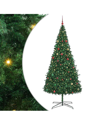 Albero di Natale con luci a corde decorative Verde 400 cm PVC