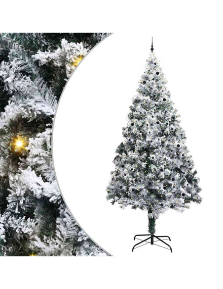 Albero di Natale artificiale pre-illuminato con set di palline