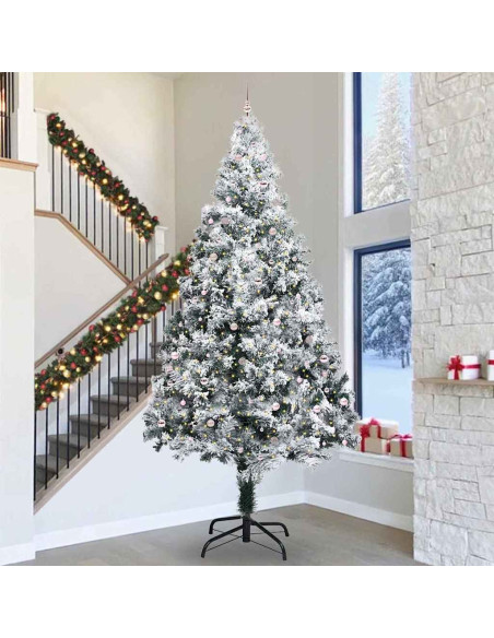 Albero di Natale artificiale pre-illuminato con set di palline