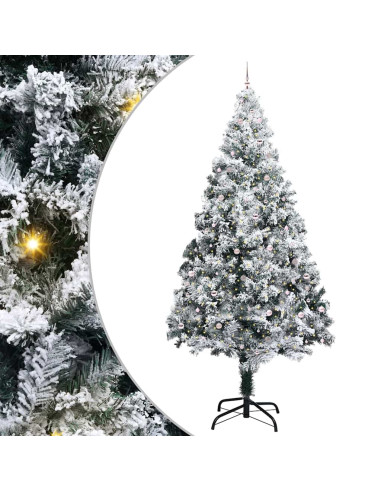 Albero di Natale artificiale pre-illuminato con set di palline