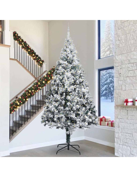 Albero di Natale artificiale pre-illuminato con set di palline