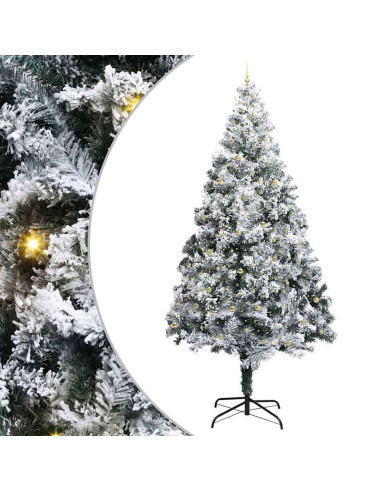 Albero di Natale artificiale pre-illuminato con set di palline