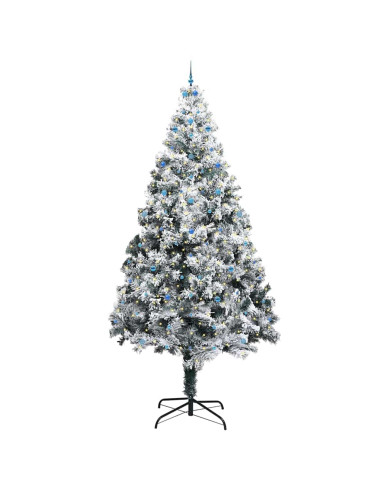 Albero di Natale artificiale preilluminato con set di palline