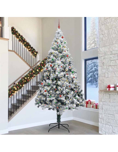 Albero di Natale artificiale preilluminato con set di palline