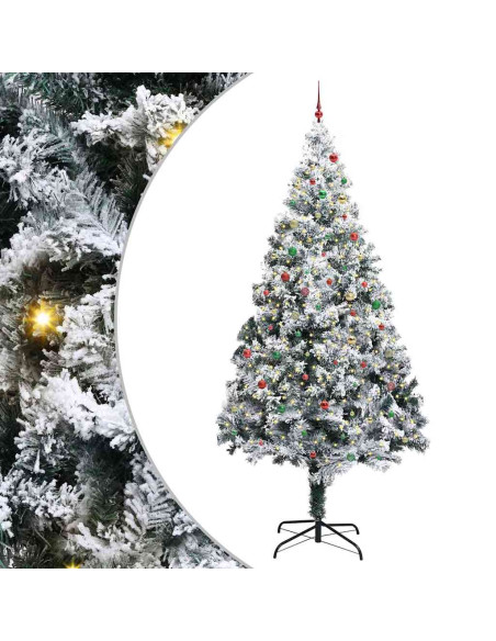 Albero di Natale artificiale preilluminato con set di palline