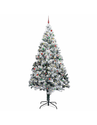 Albero di Natale artificiale preilluminato con set di palline