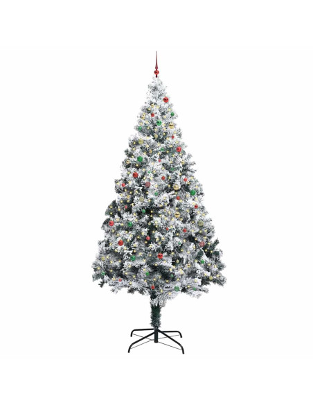 Albero di Natale artificiale preilluminato con set di palline