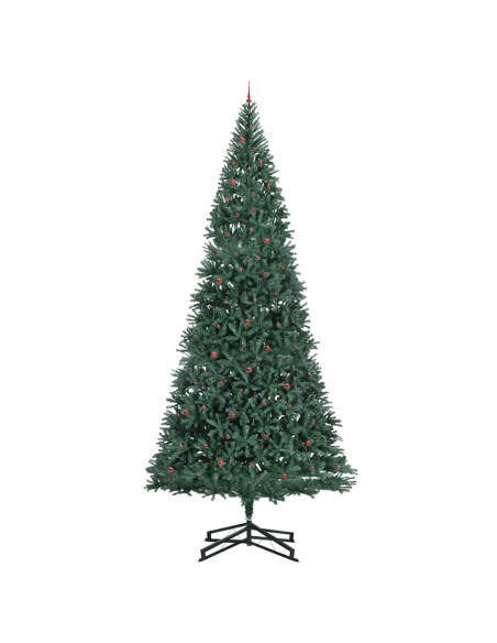 Albero di Natale Artificiale Pre-illuminato con Set di Palline