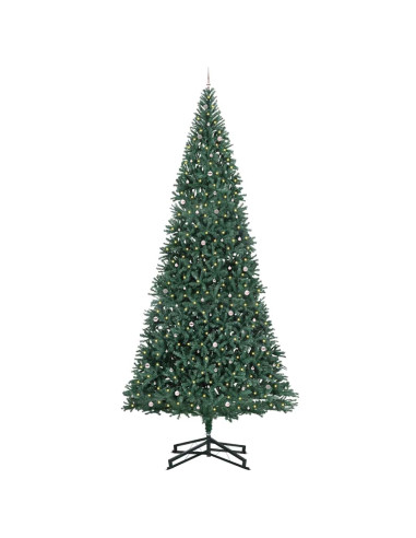 Albero di Natale Artificiale Pre-illuminato con Set di Palline