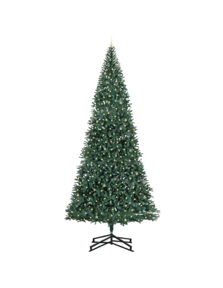 Albero di Natale Artificiale Pre-illuminato con Set di Palline