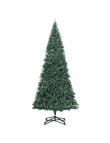 Albero di Natale Artificiale Pre-illuminato con Set di Palline