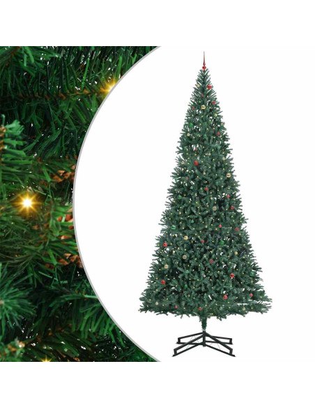 Albero di Natale Artificiale Pre-illuminato con Set di Palline