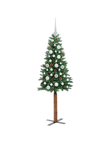 Albero di Natale snodato con 150 LED con supporto Verde 150 cm