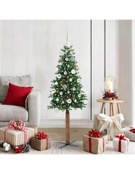 Albero di Natale snodato con 150 LED con supporto Verde 150 cm
