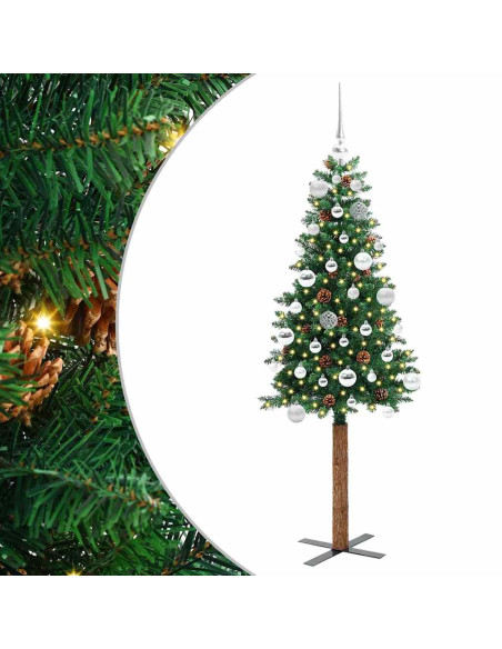 Albero di Natale snodato con 150 LED con supporto Verde 150 cm