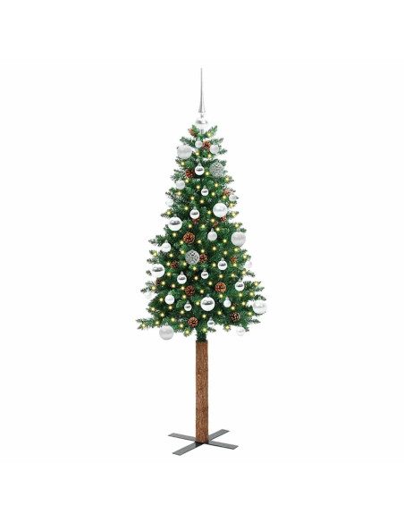 Albero di Natale snodato con 150 LED con supporto Verde 150 cm