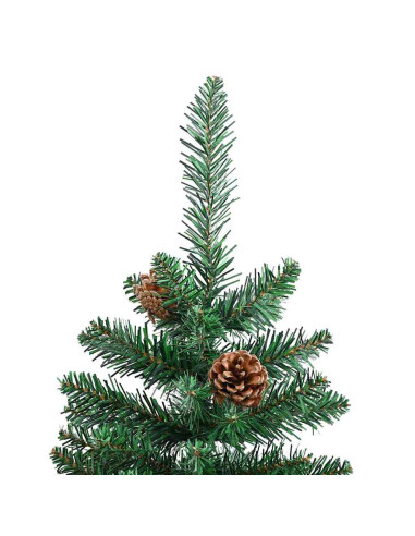Albero di Natale snodato con 150 LED con supporto Verde 150 cm