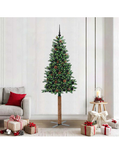 Albero di Natale snodato con 300 LED con supporto Verde 210 cm