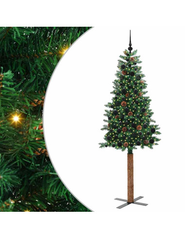 Albero di Natale snodato con 300 LED con supporto Verde 210 cm