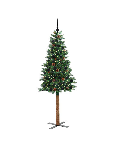 Albero di Natale snodato con 300 LED con supporto Verde 210 cm