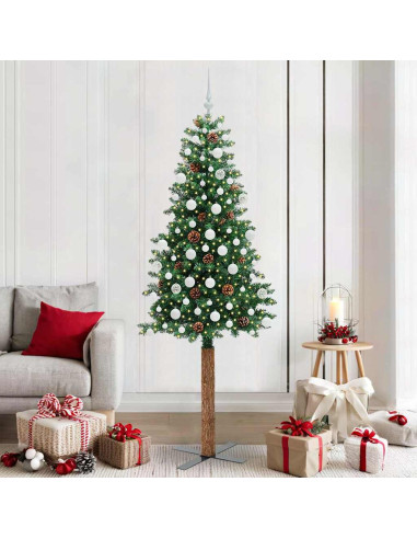 Albero di Natale snodato con 300 LED con supporto Verde 210 cm