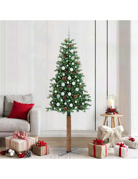 Albero di Natale snodato con 300 LED con supporto Verde 210 cm
