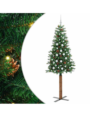 Albero di Natale snodato con 300 LED con supporto Verde 210 cm