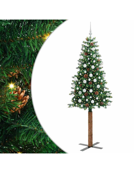 Albero di Natale snodato con 300 LED con supporto Verde 210 cm