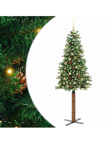 Albero di Natale snodato con 300 LED con supporto Verde 210 cm
