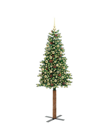 Albero di Natale snodato con 300 LED con supporto Verde 210 cm