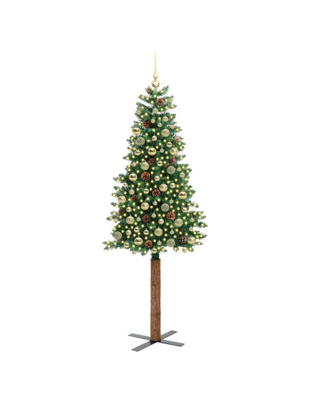 Albero di Natale snodato con 300 LED con supporto Verde 210 cm