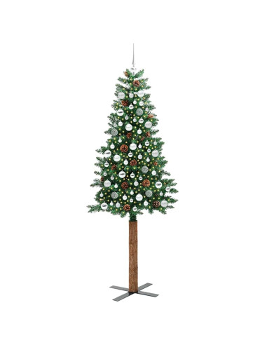 Albero di Natale snodato con 300 LED con supporto Verde 210 cm