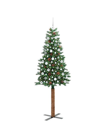 Albero di Natale snodato con 300 LED con supporto Verde 210 cm