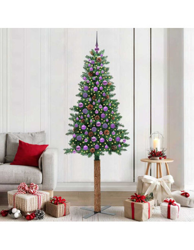 Albero di Natale snodato con 300 LED con supporto Verde 210 cm