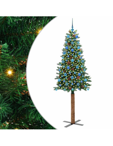 Albero di Natale snodato con 300 LED con supporto Verde 210 cm