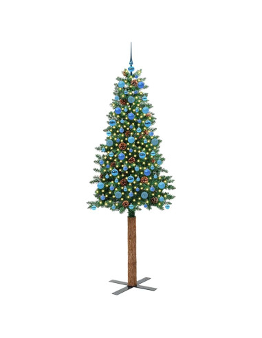 Albero di Natale snodato con 300 LED con supporto Verde 210 cm