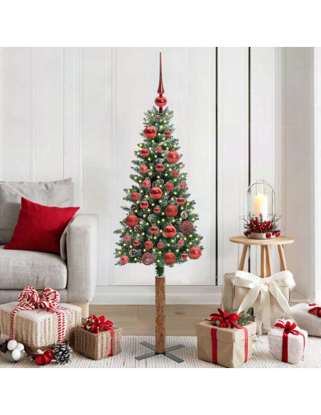 Albero di Natale snodato con 150 LED Verde e Bianco 150 cm