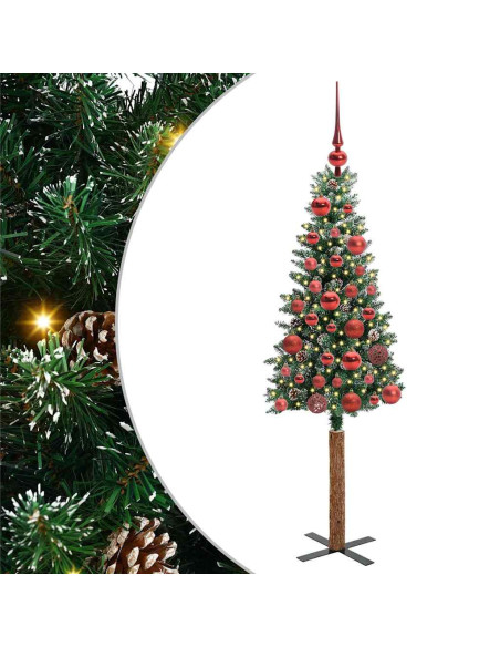 Albero di Natale snodato con 150 LED Verde e Bianco 150 cm