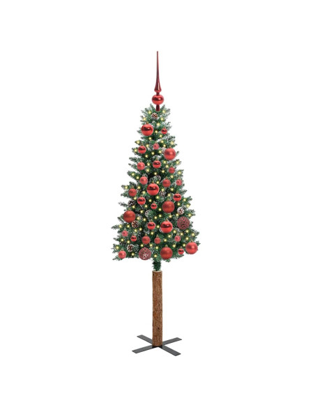 Albero di Natale snodato con 150 LED Verde e Bianco 150 cm