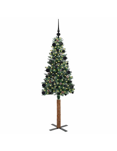 Albero di Natale snodato con 150 LED Verde e Bianco 150 cm